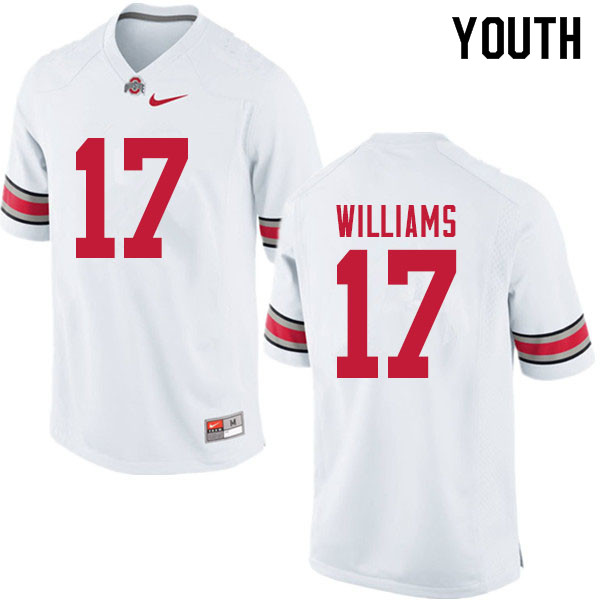 Ohio State Buckeyes Alex Williams Youth #17 White Authentic Stitched College Football Jersey